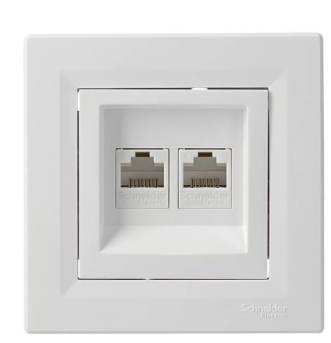 Zásuvka dátová Asfora EPH4800121 2xRJ45 UTP 6 biela | Obrázok 1 | najmaterial.sk
