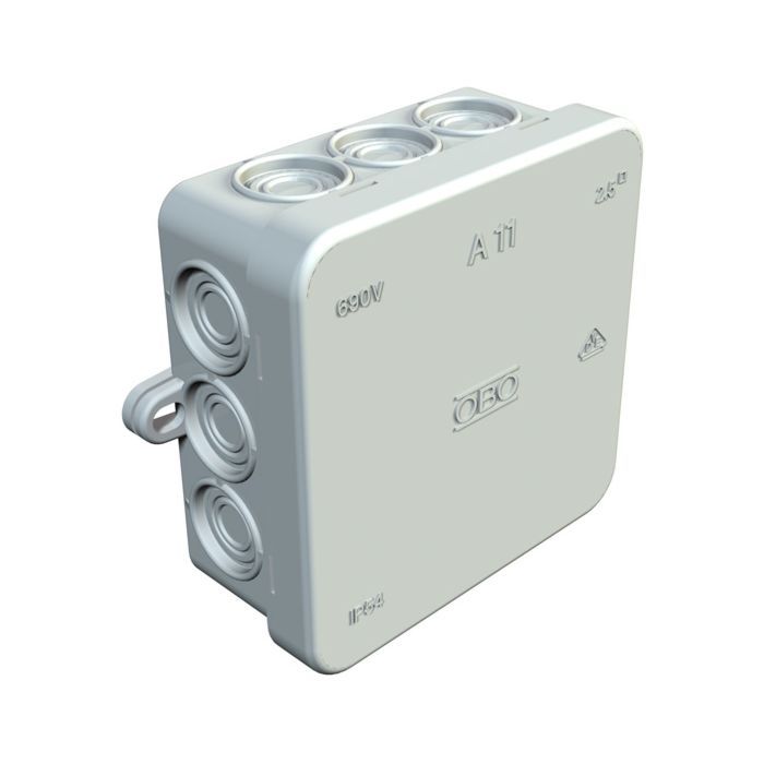 Krabica rozbočovacia 2000342 A11 85x85x40mm bez vývodiek sivá | Obrázok 1 | najmaterial.sk