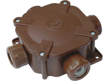 Krabica rozvodná 6455-12P/7 122x122x44,6mm 4-pólová hnedá | Obrázok 1 | najmaterial.sk