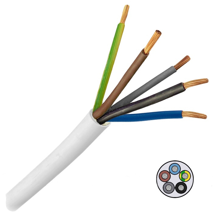 Kábel ohybný H05VV-F 5G2,5 pvc biely | Obrázok 1 | najmaterial.sk